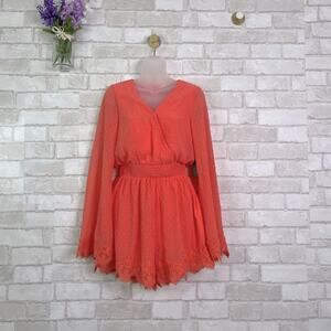 Lulu’s Orange Long Sleeve Romper